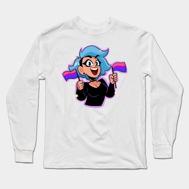 PeachFuzz Bisexual Pride Long Sleeve T-Shirt by PeachFuzz Comics Store